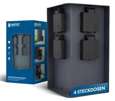 Produktbild von UNITEC Steckdosenverteiler für den Garten, Steckdosensäule, Außensteckdose Edels