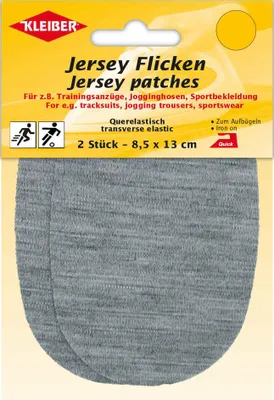 Obrázok produktu pre KLEIBER 30102 KLEIBER Žehliteľná záplata z džerseju, 85 x 130 mm, svetlosivá melírovaná