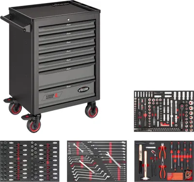 Produktbild von VIGOR Werkstattwagen Series L mit Sortiment V5055 317-teilig