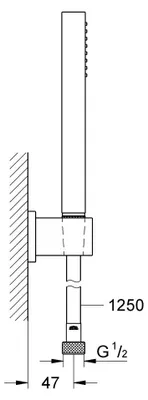 Obrázok produktu pre GROHE 27702000 Sada nástenného držiaka Euphoria Cube Stick 27702 s nástenným držiakom sprchy chróm