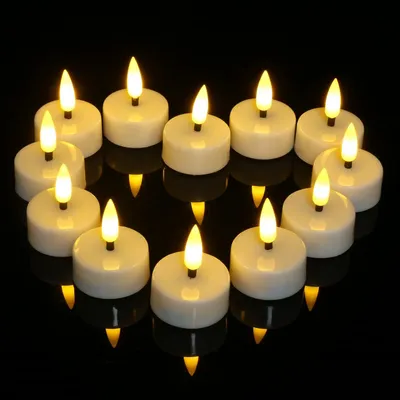 Produktbild von LED Teelichter mit Timer, 12 Stück Elektrische LED Kerzen mit Timerfunktion 3D Flackernde Flamme Kerzen Lange Brenndauer für Saisonale Halloween Weihnachten Wohnzimmer Party Deko - Warmweiß