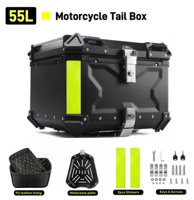 Produktbild von Motorrad-Topcase - Heckkoffer - Aluminium - 55 l - Wasserdicht - Schnellverschluss - Schwarz