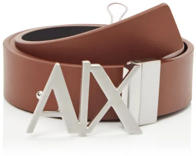 Produktbild von Armani Exchange Men's Essenial, Double face, Metal Logo Plaque Belt, Multicolor,
