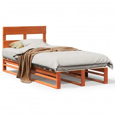 Productafbeelding van Bedframe zonder matras massief grenenhout wasbruin 100x200 cm