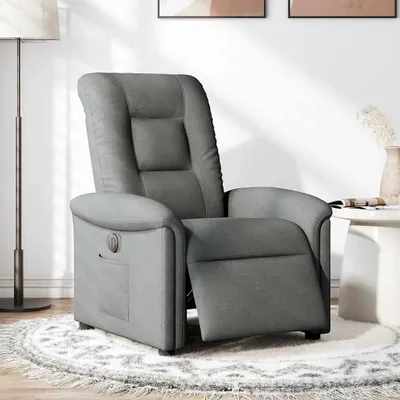 Image de vidaXL Fauteuil relax électrique gris foncé Tissu