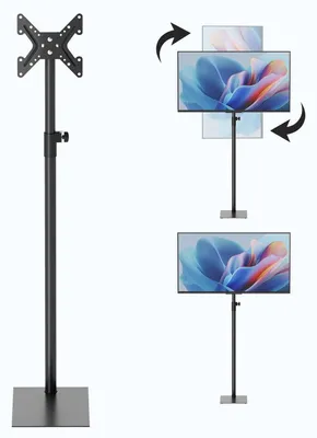 Obrázek produktu pro Stojan na televizor pro obrazovky 14-43 palců, s nastavitelnou výškou, nosnost 200 kg, standard VESA 200x200 mm, černá barva