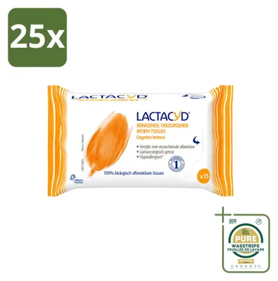 Obrázok produktu pre 25 ks čistiacich vlhčených obrúskov Lactacyd Classic na intímnu hygienu – biologicky odbúrateľné – balenie