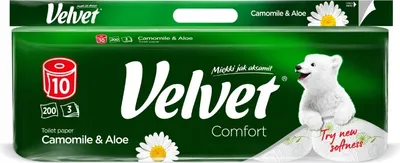 Obrázek produktu pro Velvet Toaletní papír Care Heřmánek a aloe vera 10 kusů 3vrstvý