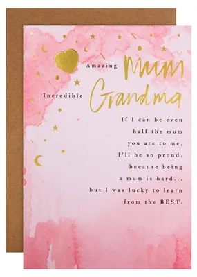 Muttertagskarte für Mama & Oma, Herz aus Filz, 22,8 x 15,9 cm