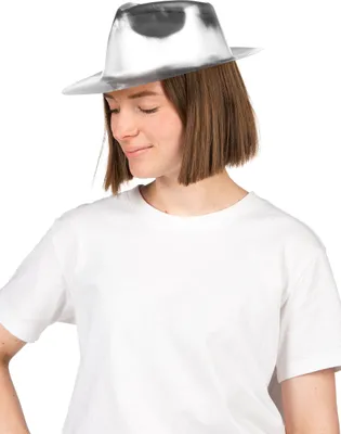 Produktbild von Hut Gangster Silber Glitzer für Erwachsene, silber - Einheitsgröße