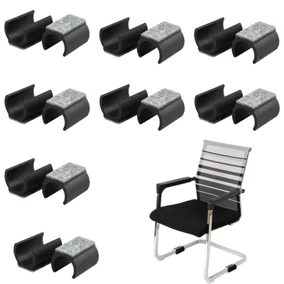 Imagen del producto de Deslizadores para muebles, forma en U, 25 mm, 16 unidades, para sillas de 24-25 mm, protegen el suelo