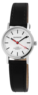 Produktbild von Bahnhof Damenuhr 1900186-001 mit Kunstlederband schwarz