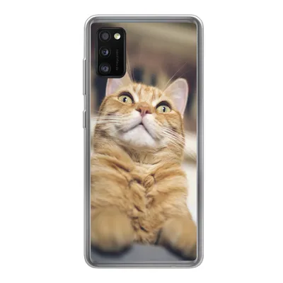 Produktbild von MuchoWow® Handyhülle Schutzhülle Hülle für Samsung Galaxy A41 Katze - Bank - Orange Silikon Softcase Handy Hülle - Mobiltelefon