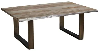 Immagine prodotto di MASSIVMOEBEL24 | FREEFORM #0203 Tavolino da salotto in legno di sheesham - laccato / smoked oak 120x80x45