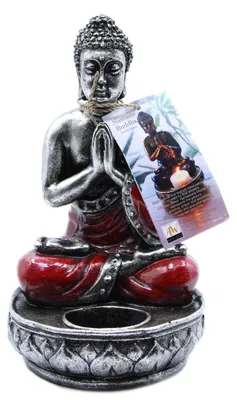 Obrázok produktu pre Svietnik Buddha – červený – stredný