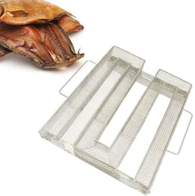 Produktbild von Kaltrauchgenerator aus Edelstahl, Sparbrand Kaltraucherzeuger Mit Griffen für Räuchern von Fleisch Fisch - für Smoker, Räucherofen, Kugelgrill zum Kalträuchern (22,5 x 21,5 x 4,5 cm)