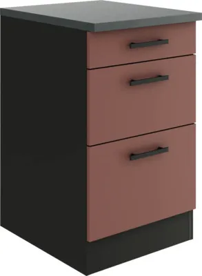 Produktbild von Optifit Schubladenunterschrank Nizza407 BxTxH 50 x 60 x 84,8 cm rostrot matt zerlegt KUNI U536-9+