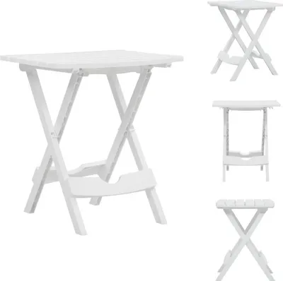 Image de vidaXL Table de jardin pliante 45,5 x 38,5 x 50 cm Blanc - Tables de jardin