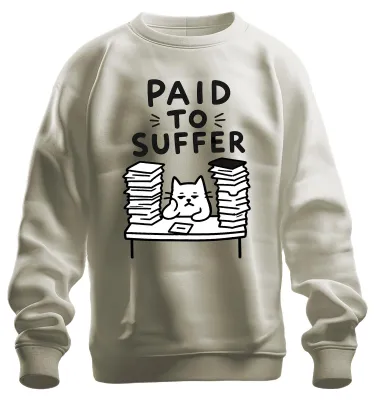 Zdjęcie produktu dla Bluza z nadrukiem "Paid To Suffer Katze Büro Humor Arbeit Statement Sarkasmus", rozmiar XL. (Można też przetłumaczyć jako: Bluza z motywem "Katze Büro Humor Arbeit Statement Sarkasmus", płatna za cierpienie, rozmiar XL.)