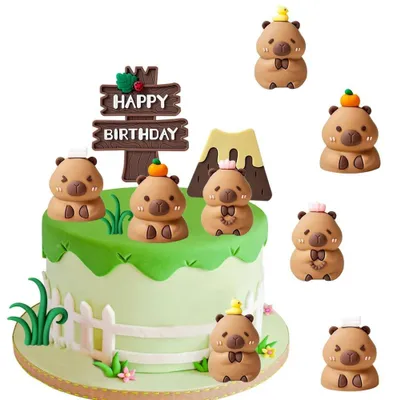 Immagine prodotto di Decorazioni per torte a forma di capibara (set da 8)