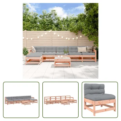 Produktbild von The Living Store 7-tlg. Garten-Lounge-Set mit Kissen Massivholz Douglasie