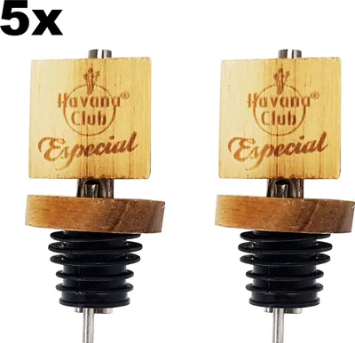 Produktbild von Havana Club Especial Ausgießer Portionierer holz in retro Optik Set Barzubehör Gastro - 10x Ausgießer