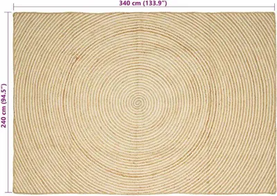 Immagine prodotto di vidaXL Tappeto per zona giorno Bianco 240 x 340 cm Juta