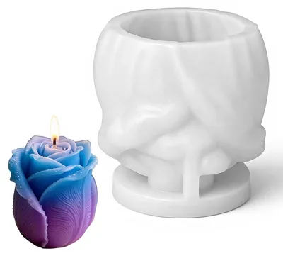 Produktbild von Silikon-Kerzenform, Blumenkerzenformen, 3D-Silikonform zum Selbermachen von Kerzen, Formen für Duftkerzen und Bastelarbeiten, Weihnachten, Valentinstag