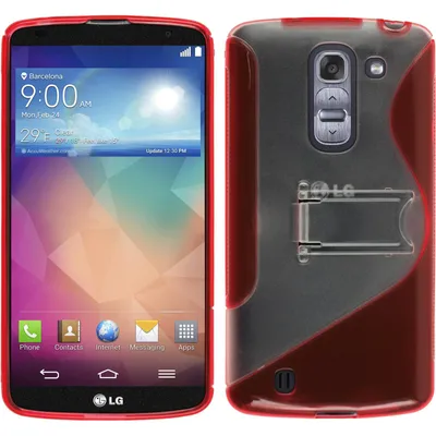 Produktbild von PhoneNatic Case kompatibel mit LG G Pro 2 - rot Silikon Hülle  + 2 Schutzfolien