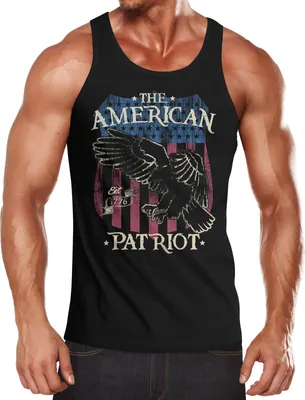 Produktbild von Herren Tank-Top Amerika Flagge Patriot Adler USA Muskelshirt Muscle Shirt Neverless® schwarz S