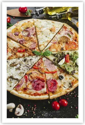 Produktbild von Poster - Poster ohne Rahmen - Pizza Käse Tomaten - 61x91,5 cm - Wand Bild - Wanddeko - Wandbilder - Kunstposter - Wandposter - Bilder - Kunstdruck - Wanddekoration - Wandbild - P2XPA61x91-4118
