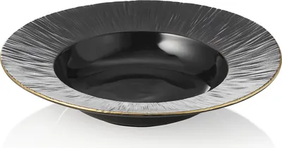 Produktbild von Suppenteller Set MAYA KURO, Ø 23,5 cm, schwarz, Set á 3 Stück, Porzellan