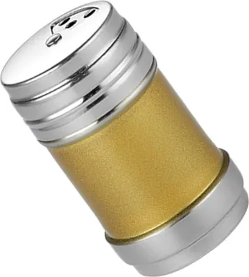 Produktbild von Tragbarer Gewürzbehälter aus Edelstahl mit Drehdeckel für die Küche, gelb