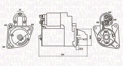 Produktbild von MAGNETI MARELLI 063721053010 Starter Anlasser 1,1kW für FIAT PUNTO (188) 12V