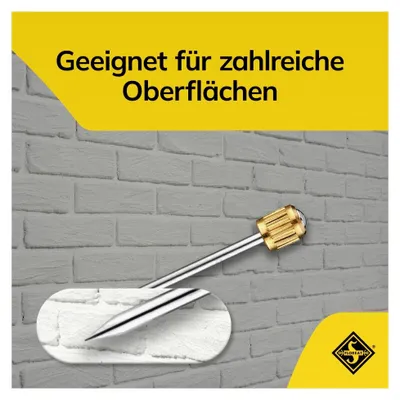 Produktbild von Größe 4 - Silver Edition | universeller Haken, Aufhänger, Kleider- und Bilderhaken - Deutsche Qualität für stilvolle Wände | 4 Wandhaken inkl. 13 Zylinderkopfnägel