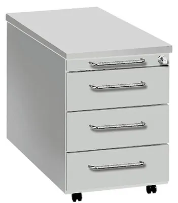 Immagine prodotto di Cassettiera con rotelle Artline trasparente, 3 cassetti, LxPxA 42x80x58 cm, bianca