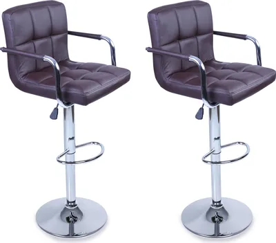 Produktbild von TRESKO® 2er Set Barhocker Braun mit Armlehnen Lehne Barstuhl Hocker Tresenhocker