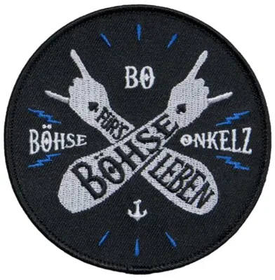 Patch zum Aufnähen und Aufbügeln, ca. 10 cm, schwarz