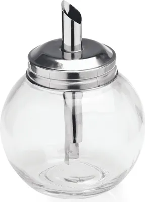 Produktbild von Zuckerspender 11,5 cm Edelstahl Glas Zuckerstreuer Kugelform 260 ml