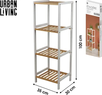Produktbild von Urban Living 4-Etagen Regal Standregal 35 x 30 x H100cm 31375