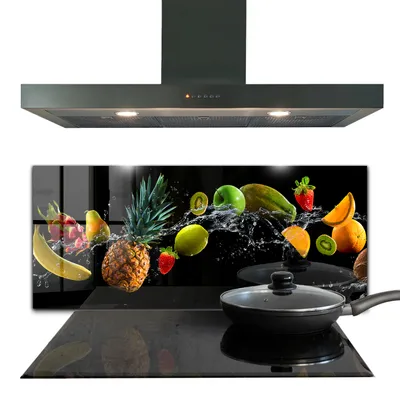 Produktbild von Spritzschutz aus Glas Küchenrückwand - Wandschutz für Herd und Spüle - 125x50 cm - Saftige Fruchtkomposition