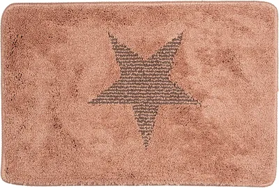 Produktbild von Clayre & Eef Badematte 58x38x1 cm Rosa Polyester Stern
