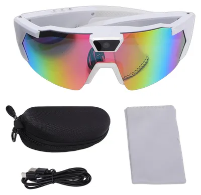 Produktbild von Intelligente Fahrradbrille, WIFI, bunte Gläser, polarisierte Sport-Sonnenbrille mit 1080P 12MP-Kamera-App für den Außenbereich