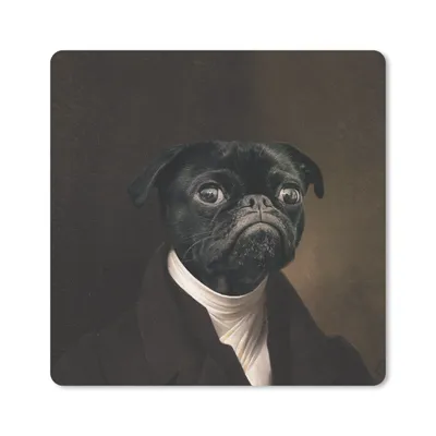 Produktbild von MuchoWow® Mauspad Mousepad Mops - Mittelalter - Kleidung 20x20 cm - Mousepads - Maus Mat - Pad - Mausunterlage - Desk Mat - Bureauartikeln