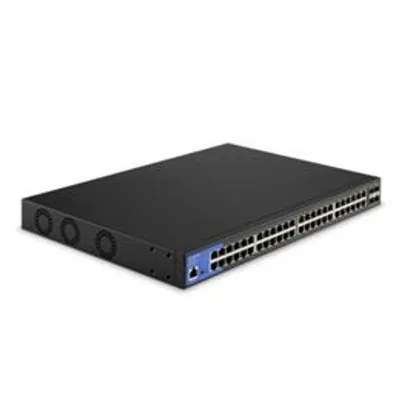 Zdjęcie produktu dla Linksys 48-portowy gigabitowy przełącznik sieciowy PoE+, 740 W, 4 gniazda 10 G Uplink SFP+, Zarządzany, L3, Gigabit Ethernet (10/100/1000), Obsługa PoE