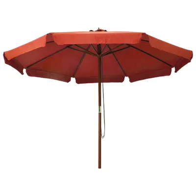 Zdjęcie produktu dla vidaXL Parasol z drewnianym drążkiem 330 cm terakota
