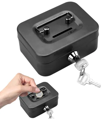 Immagine prodotto di Elegante cassaforte in acciaio – piccola cassaforte chiudibile a chiave, colore nero