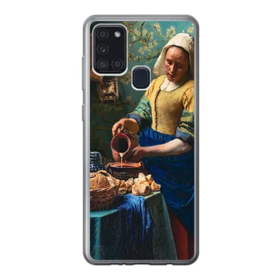 Produktbild von MuchoWow® Handyhülle Schutzhülle Hülle für Samsung Galaxy A21s Milchmädchen - Mandelblüte - Alte Meister Silikon Softcase Handy Hülle - Hartschale