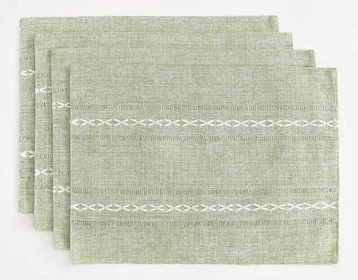 Produktbild von Wasbare, 30*50 cm, 4-delig set, herbruikbare katoenen en linnen placemats, hittebeständig und dauerhaft, grün.