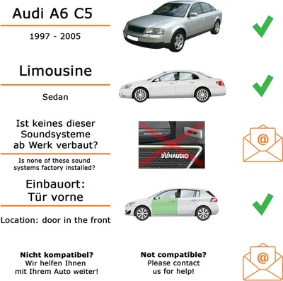 Produktbild von Lautsprecher Boxen Einbaupaket vorne Hifonics ZS6.2E passend für Audi A6 + Limousine | 2x Tief-Mitteltöner 2x Hochtöner